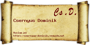 Csernyus Dominik névjegykártya